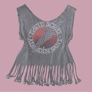 DIY Fringe David Bowie Tank Top